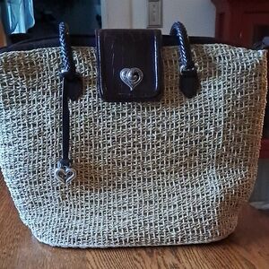 Brighton Woven Tote with Heart Accent